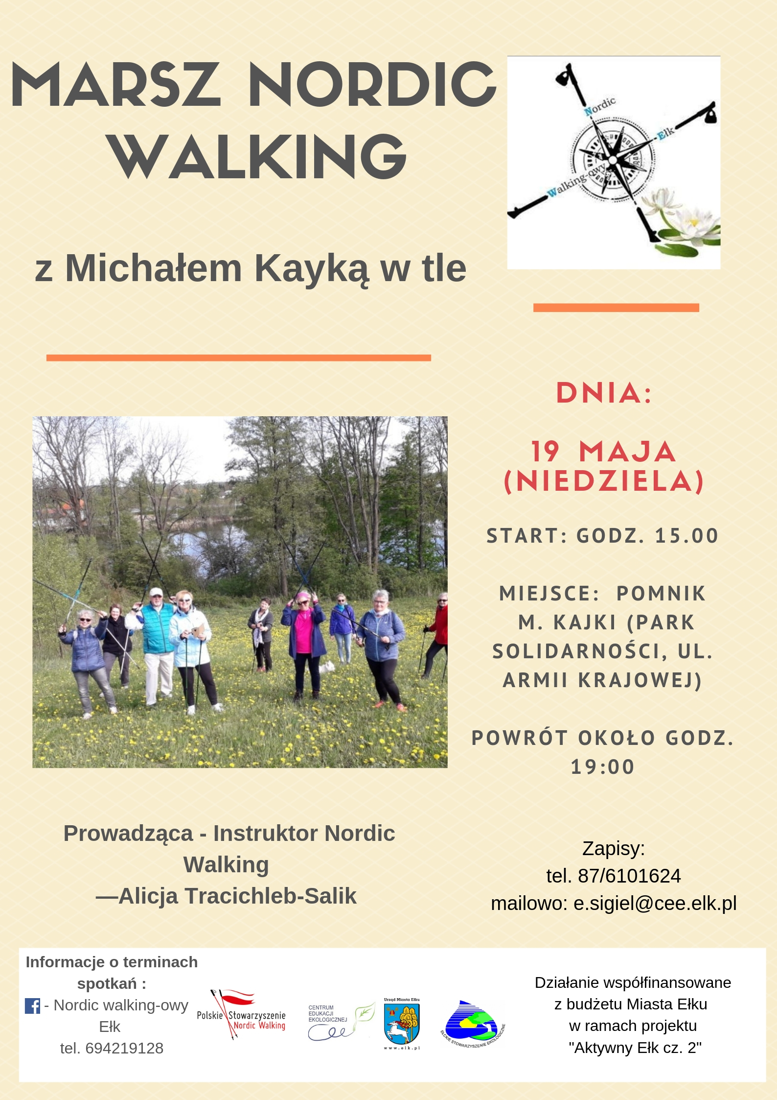 Marsz Nordic Walking z Michałem Kayką w tle