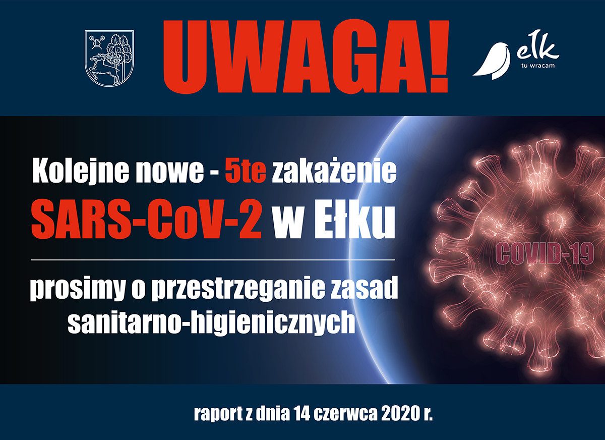 Piąty przypadek zakażenia COVID-19 w Ełku