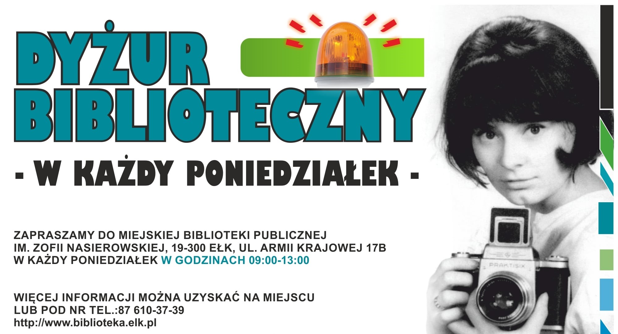 Miejska Biblioteka Publiczna w Ełku otwarta też w poniedziałki